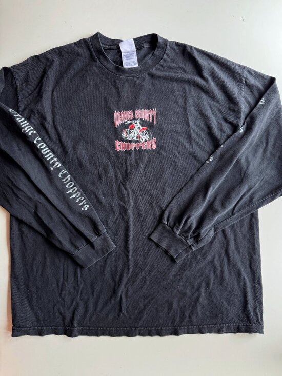 Vintage 2003 ORANGE COUNTY CHOPPERS Black Cotton Long Sleeve T-Shirt, Size 3XL - Picture 3 of 10